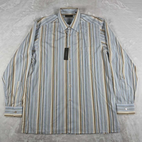 Ermenegildo Zegna Other - Ermenegildo Zegna Button Down Shirt Men's XL Long Sleeve Striped 100% Cotton NWT